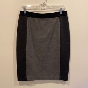 Ann Taylor Gray and Black Color Block Skirt, Size 6